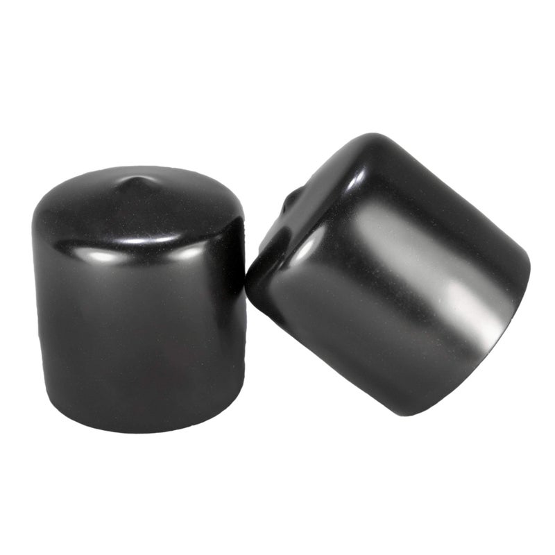 Prescott Plastics 1 5/8â€ (41.27mm) Outer Diameter Flexible Plastic Hole Caps, Round Black Metal Tubing End Caps, Strong Furniture Leg Inserts, Impact & Weather Resistant, Made in The USA - 20 Pack - Image 1